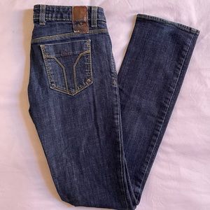 Miss Sixty Blue Denim Jeans Size 26 dark Wash straight Leg cut